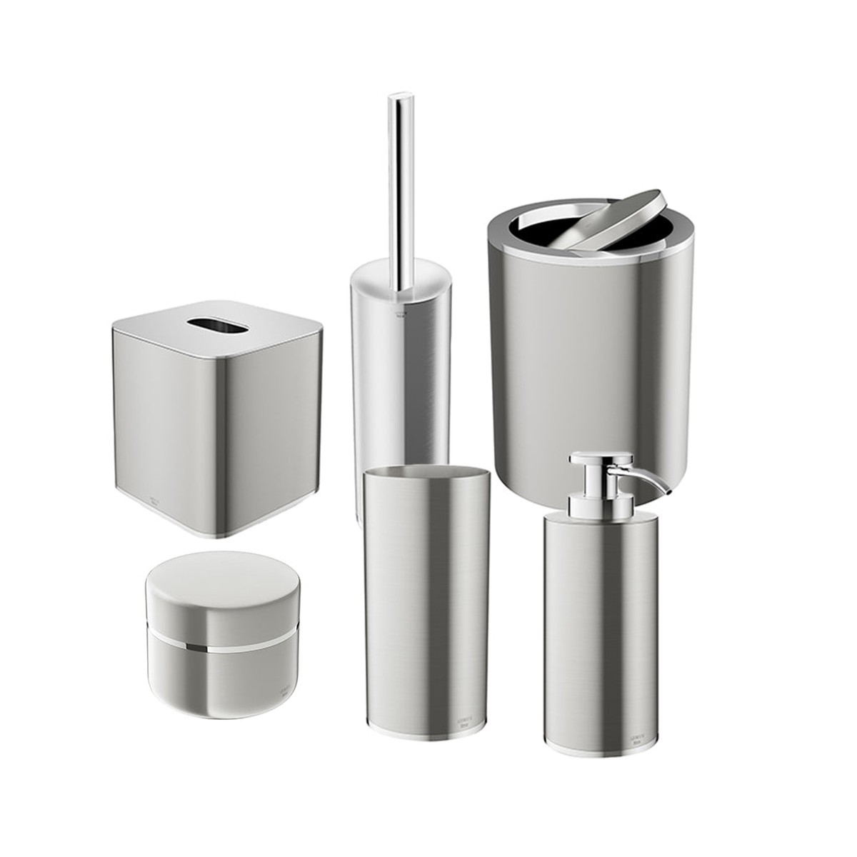 Baia Bathroom Accessories Set - Free Standing - MetalBrushed Steel