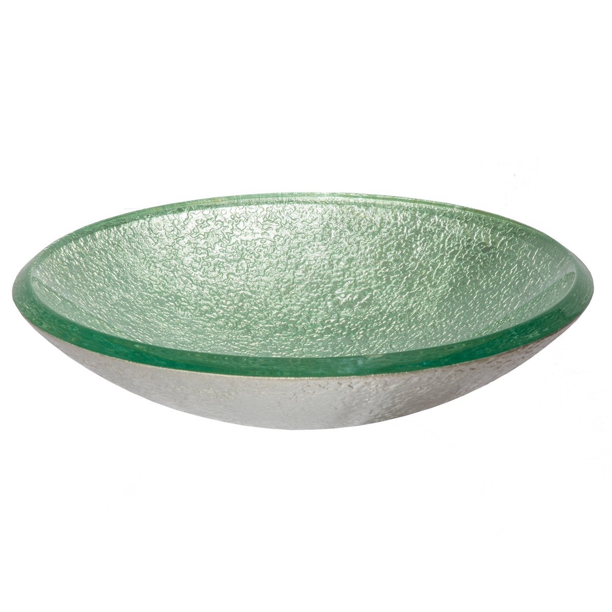 Eden Bath Pale Green Pearls Embossed Glass Vessel Sink