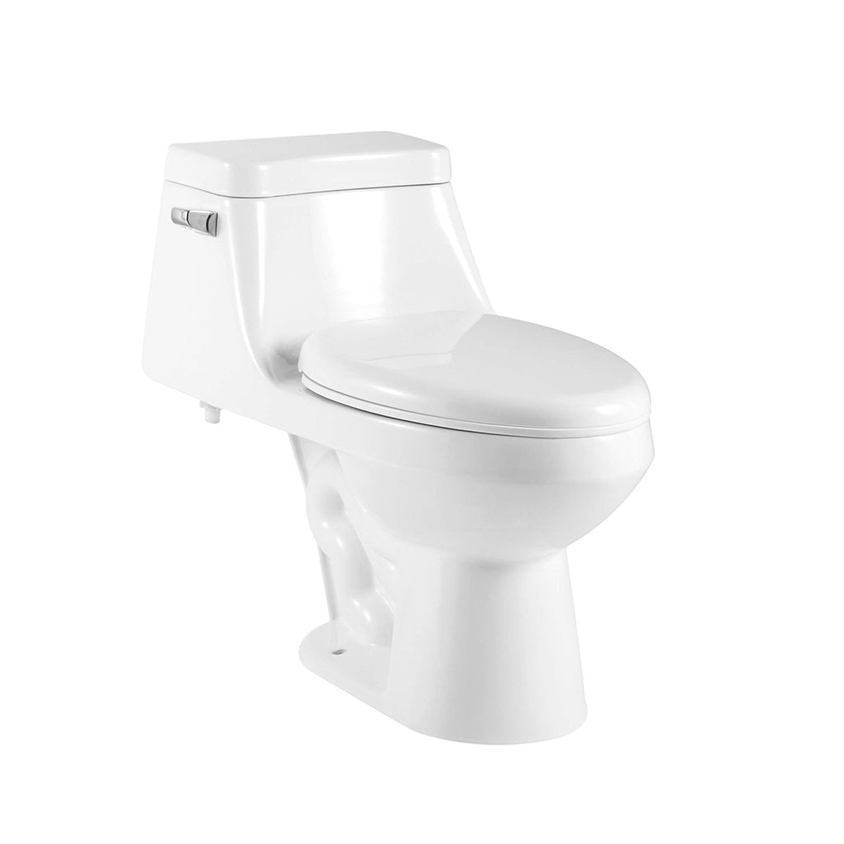 Flux Elongated Complete Single Flush One Piece Toilet - Floor Mount - 15 Vitreous ChinaGloss White