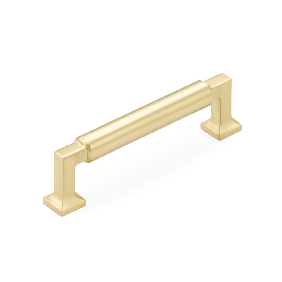 Haniburton Cabinet Pull Handle - Cabinet Mount - 4 BrassSatin Brass