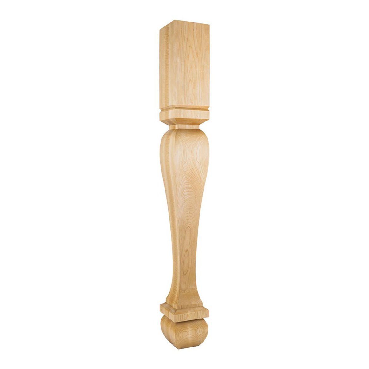 Hardware Resources 5 x 5 x 42 Square White Birch Post Table Leg with Foot