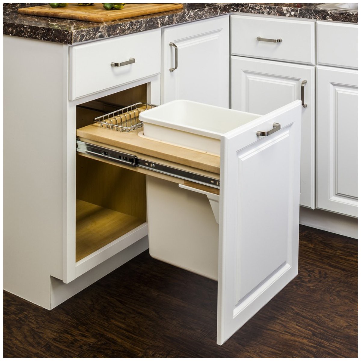 Hardware Resources Top Mount Soft-Close Single Trash Can Unit for 18 Cabinets