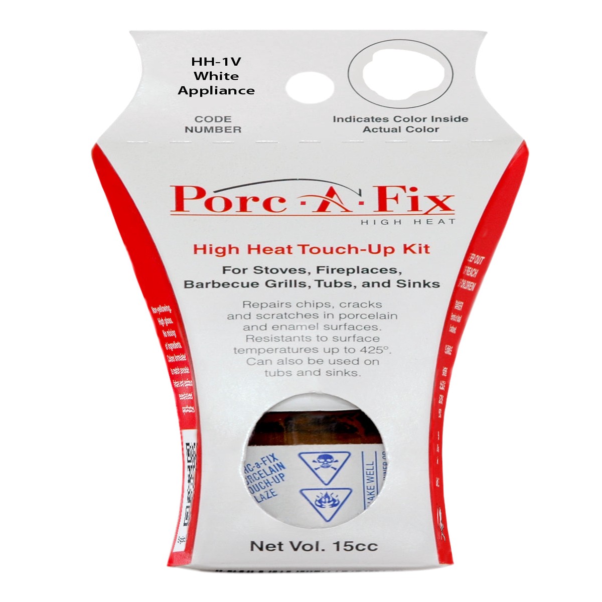HH-1V Porc-A-Fix High Heat Touch Up Repair Glaze Voc Compliant - White Appliance
