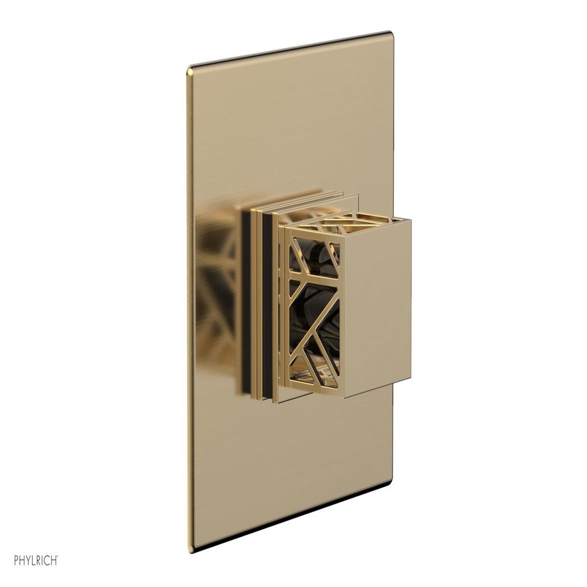 JOLIE Pressure Balance Shower Plate Handle Trim Square Handle with Black Accents 4-593