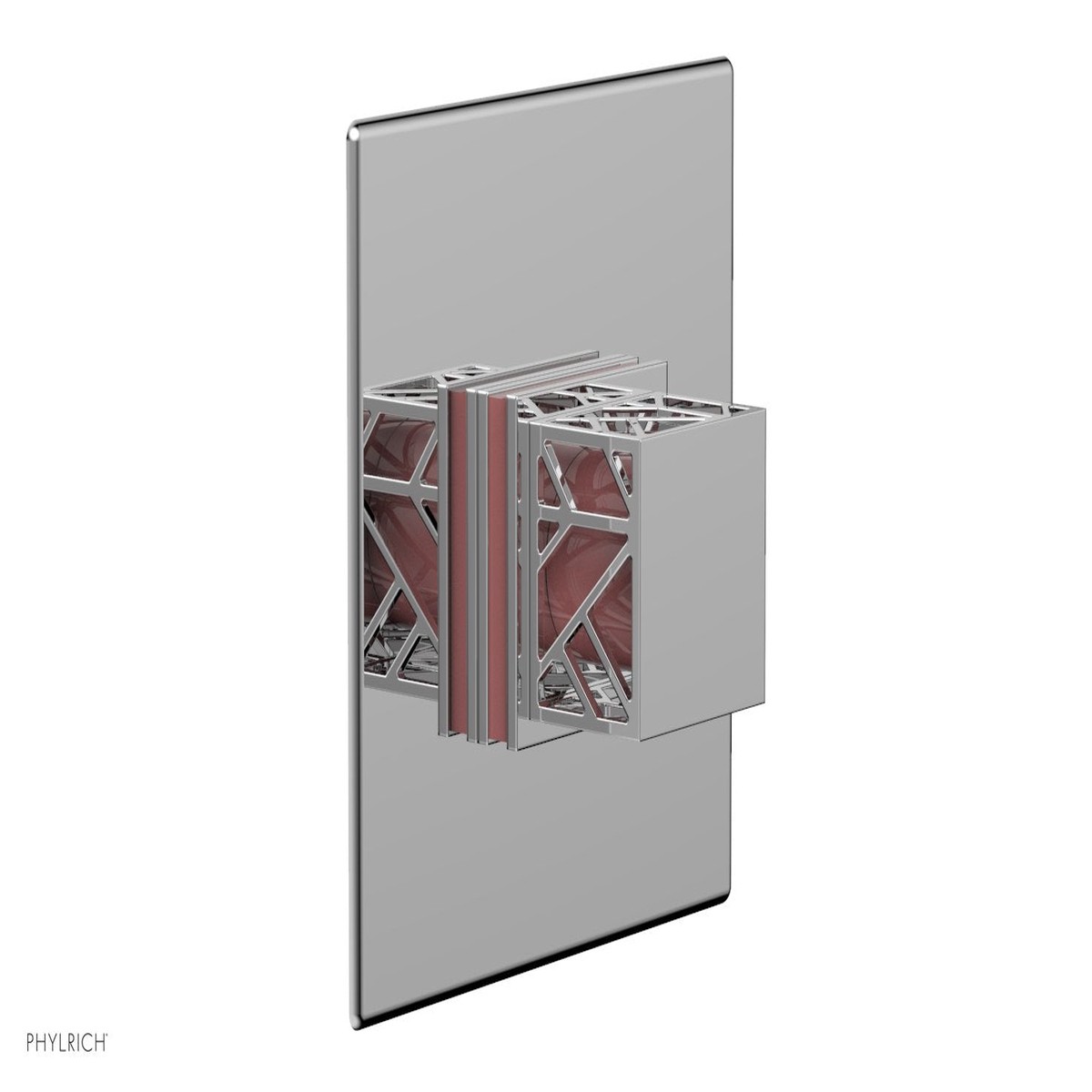 JOLIE - Thermostatic Shower Trim Square Handle with Pink Accents 4-593