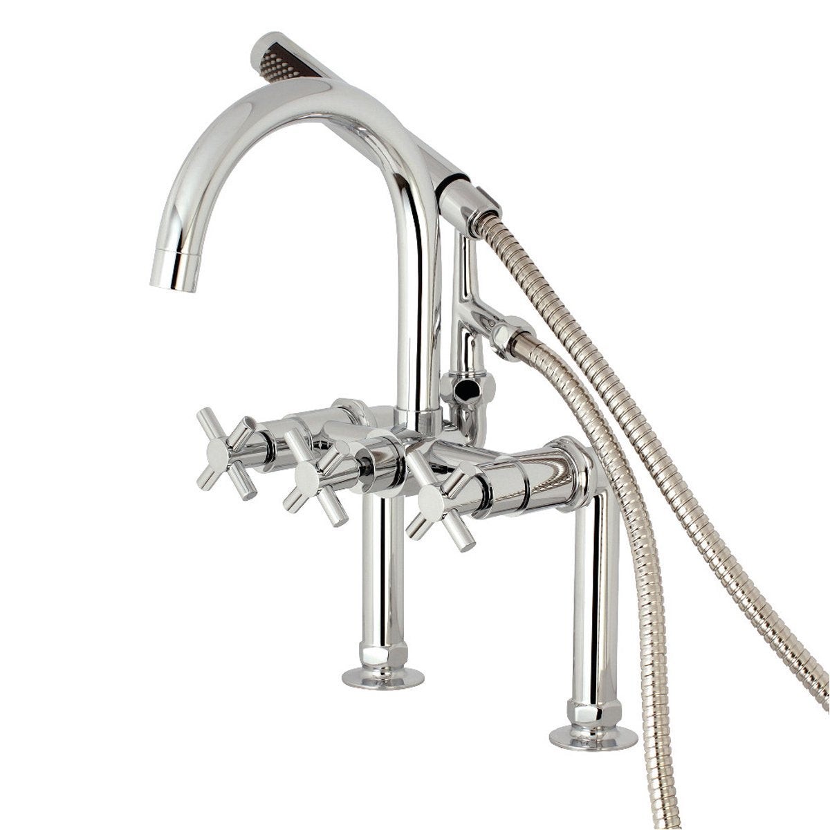 Kingston Brass Concord Deck Mount 2-Hole Tub Filler with Hand Shower