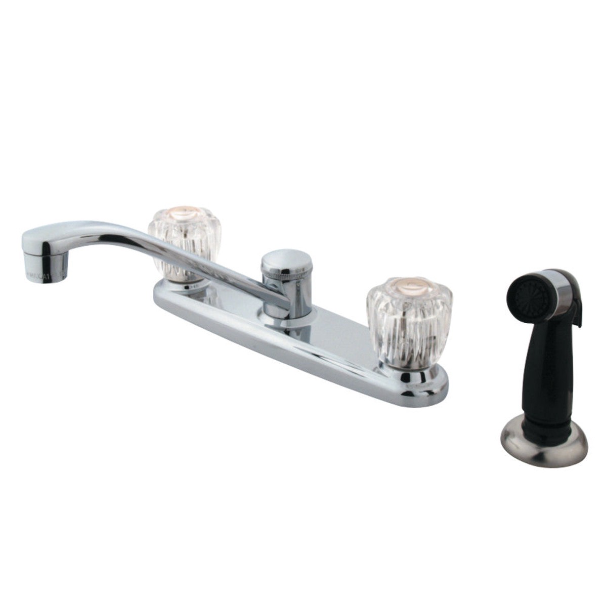 Kingston Brass GKB112 Water Saving Americana Centerset Kitchen Faucet with Acrylic Handles and Side Sprayer