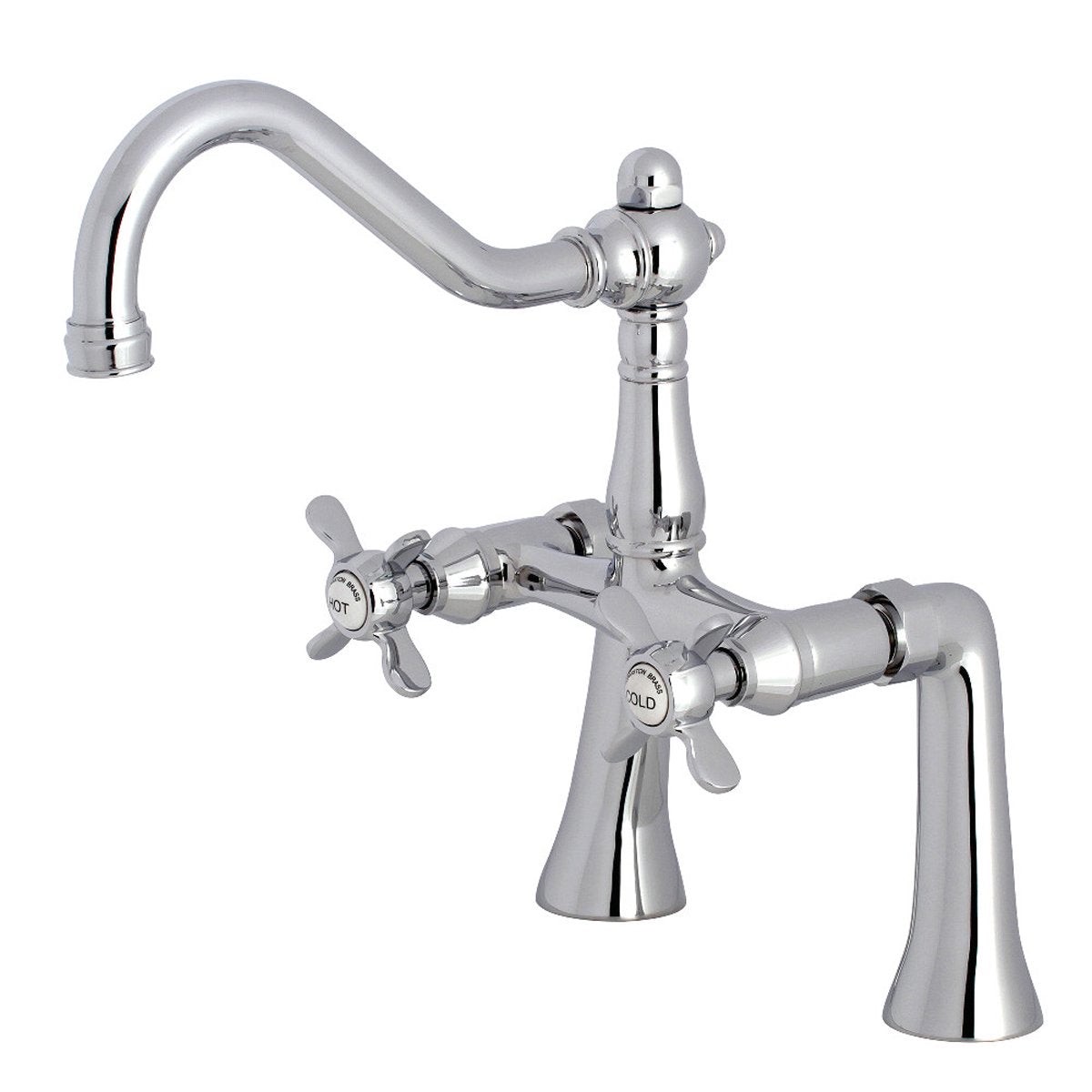 Kingston Brass KS3231BEX 7 Center Deck Mount Tub Faucet in Polished Chrome