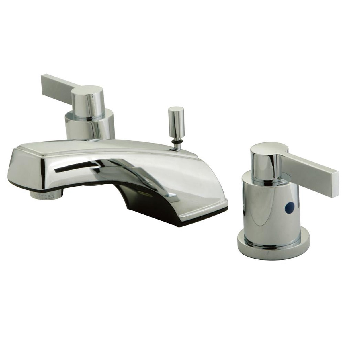 Kingston Brass NuvoFusion Double Handle 4 to 16 Widespread Lavatory Faucet with Brass Pop-up