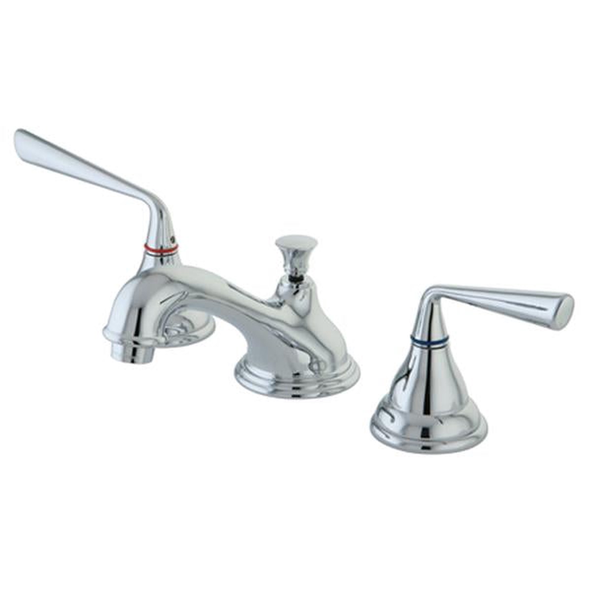 Kingston Brass Silver Sage Two Handle 8 to 16 Widespread Lavatory Faucet with Brass Pop-up