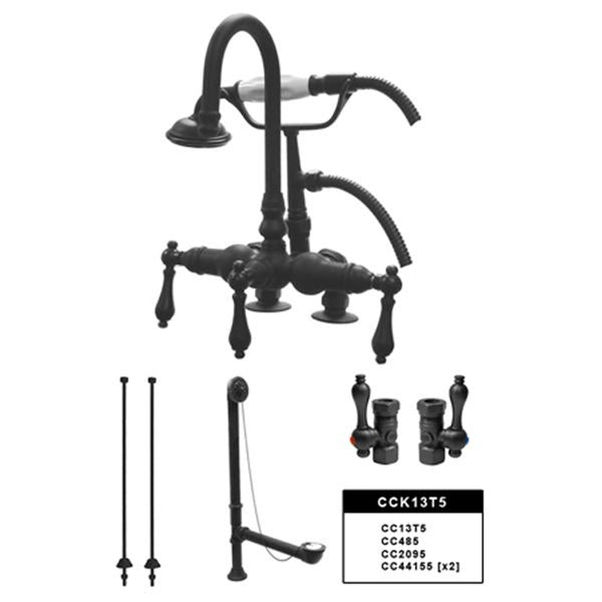 Kingston Brass Vintage Deck Mount Clawfoot Tub Faucet Package