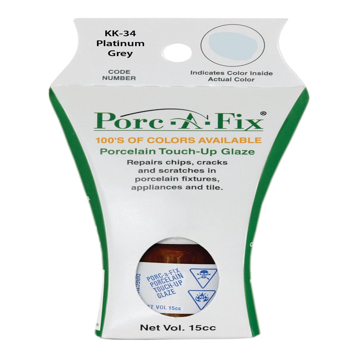 KK-34 Porc-A-Fix Touch Up Repair Glaze - Kohler Platinum Gray