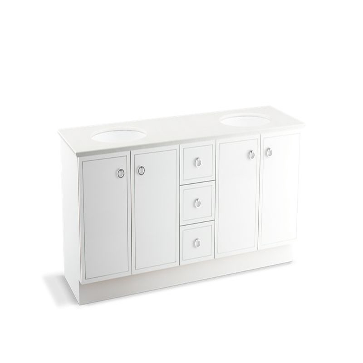 KOHLER K-99512-TK Jacquard 72 bathroom vanity cabinet with toe kick 4 doors and 3 drawers