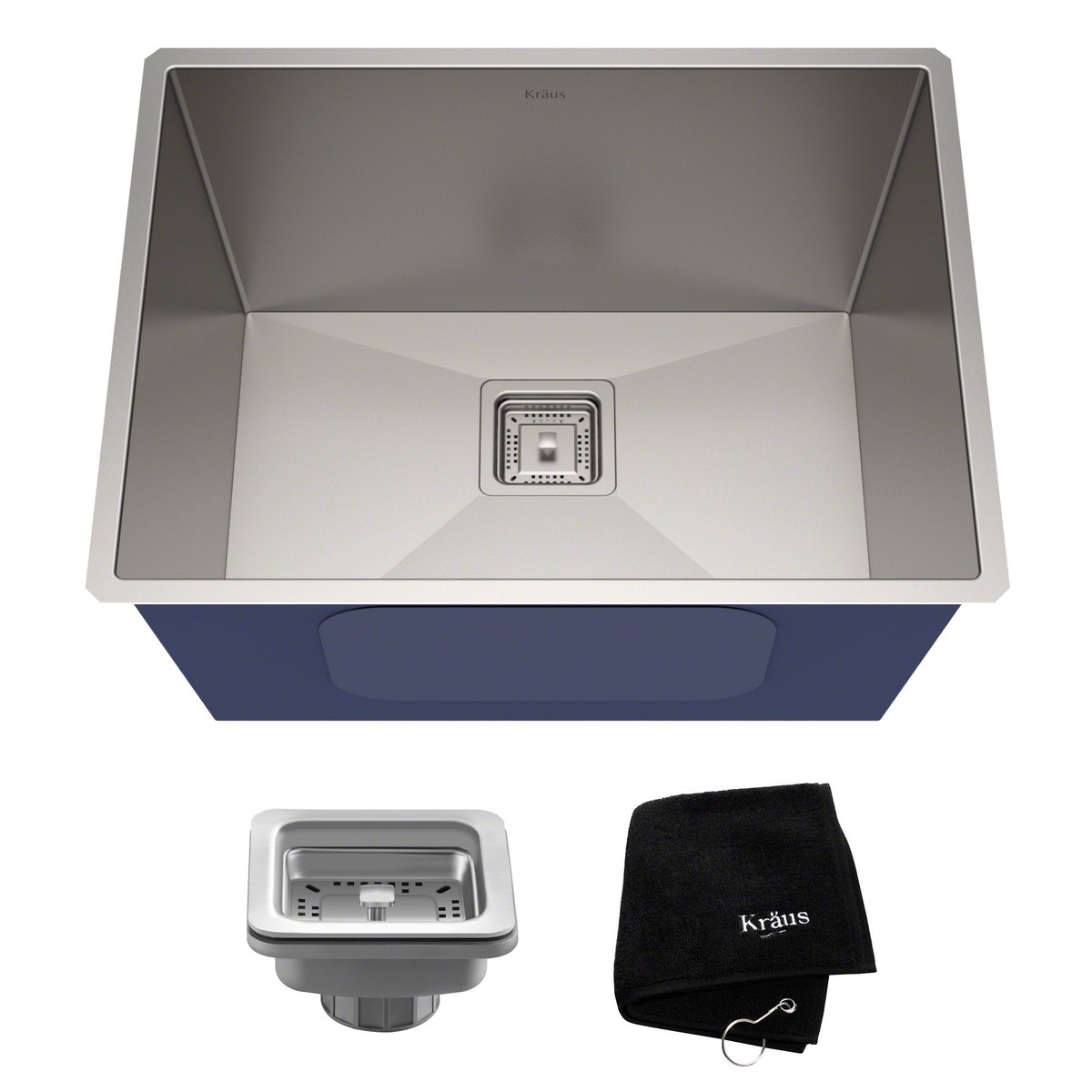 KRAUS Pax Zero-Radius 24 Undermount Single Bowl Stainless Steel Laundry Utility Sink