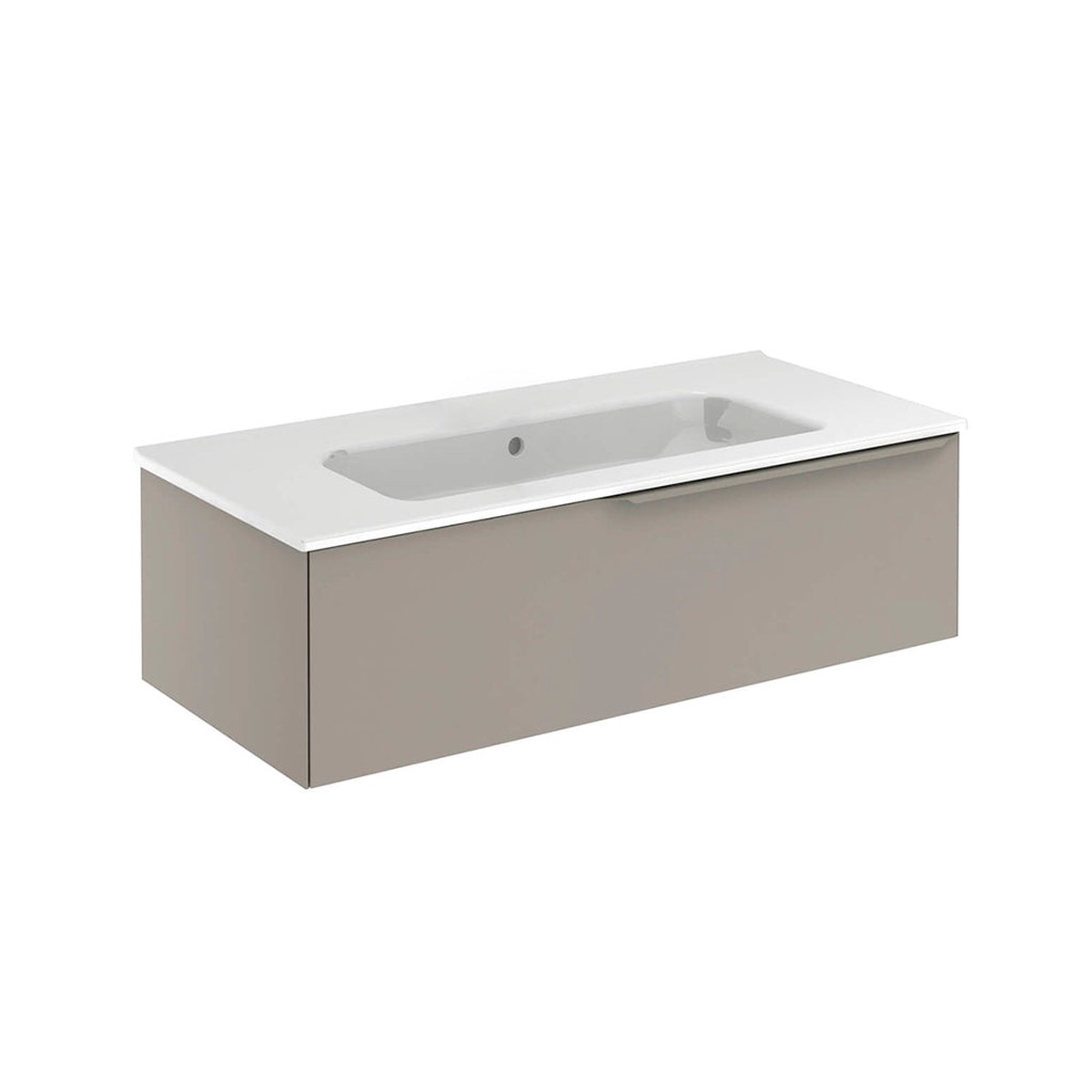 Mio 1 Drawer Bathroom Vanity with Ceramic Sink - Wall Mount - 40 Particle Board LaminatedSand Matt