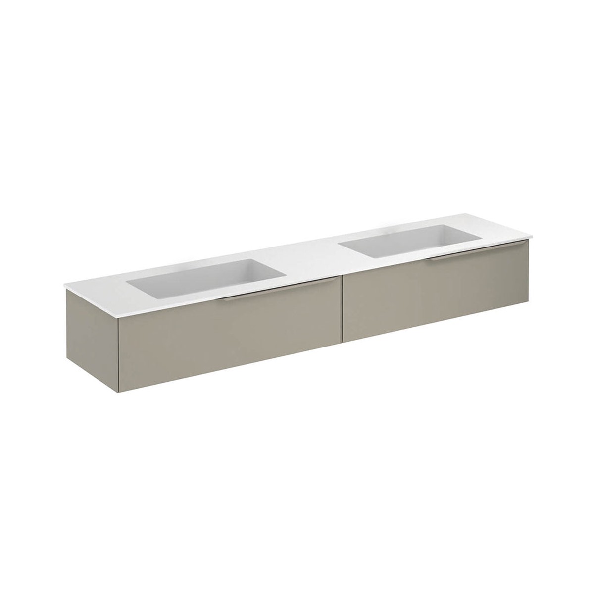 Mio 2 Drawers Bathroom Vanity with Mineral Sink - Wall Mount - 80 Particle Board LaminatedSand Matt