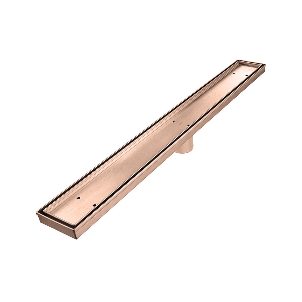 Mist (Tile-In) Delmar Standard Length Plain Edge Linear Shower Drain - Floor Mount - 48 Stainless SteelBronze