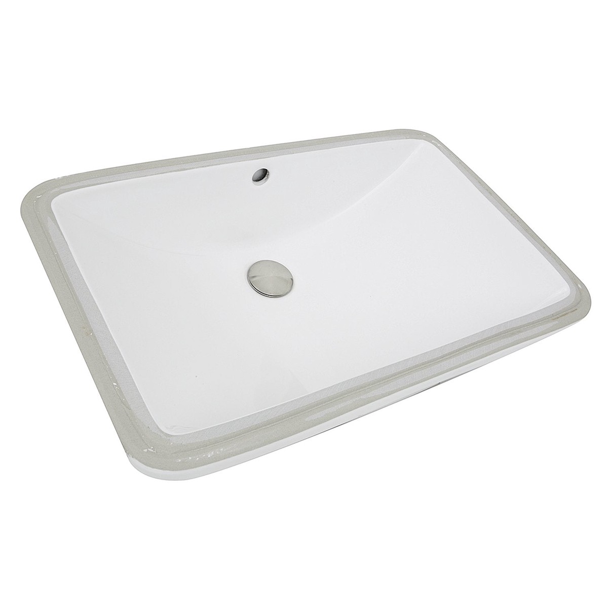 Nantucket Sinks 235-Inch Rectangular Undermount Ceramic Vanity Sink UM-2112-W in White