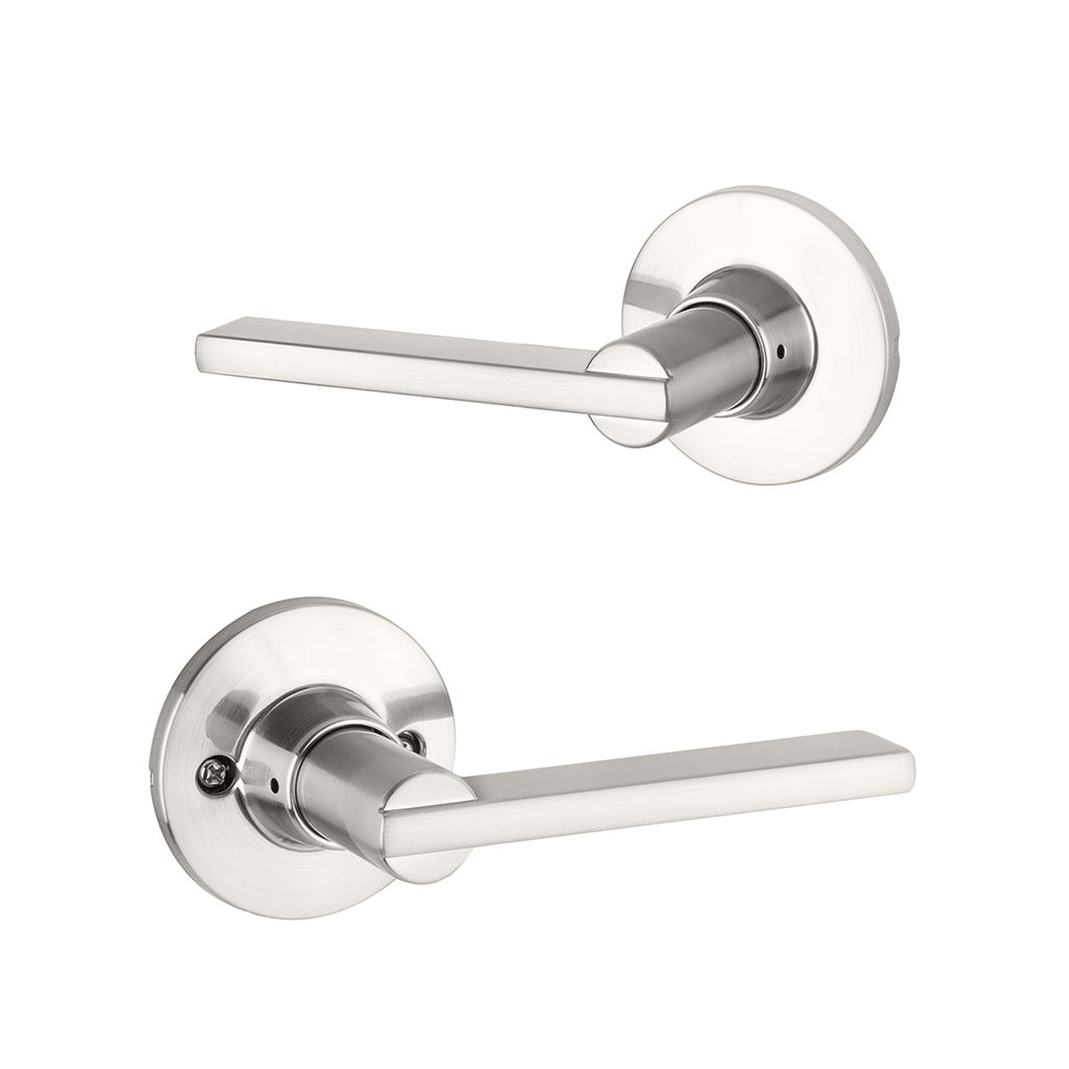 Owen Rosette Nils Passage Door Leverset - Door Mount - 4 BrassSatin Nickel