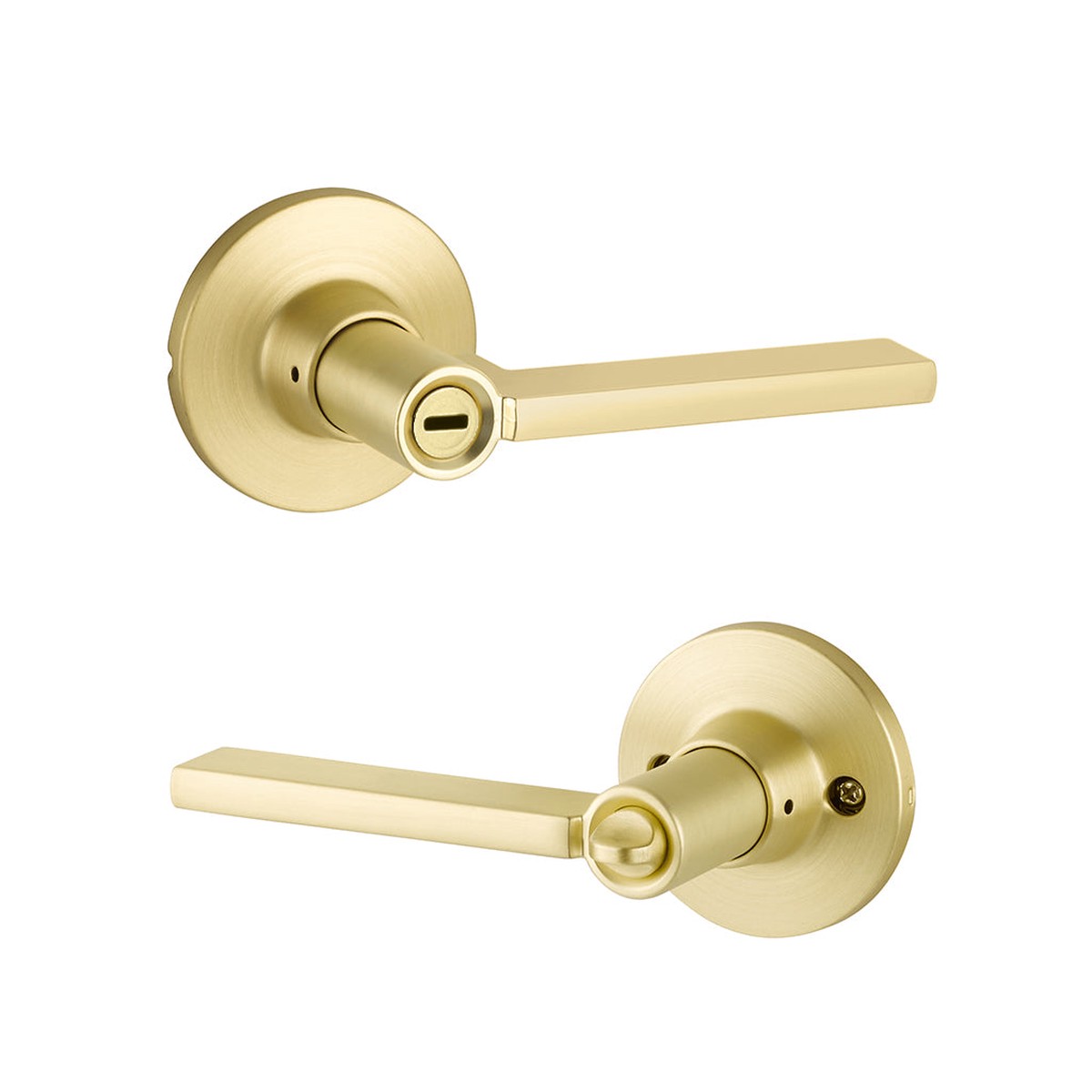Owen Rosette Nils Privacy Door Leverset - Door Mount - 4 BrassSatin Brass