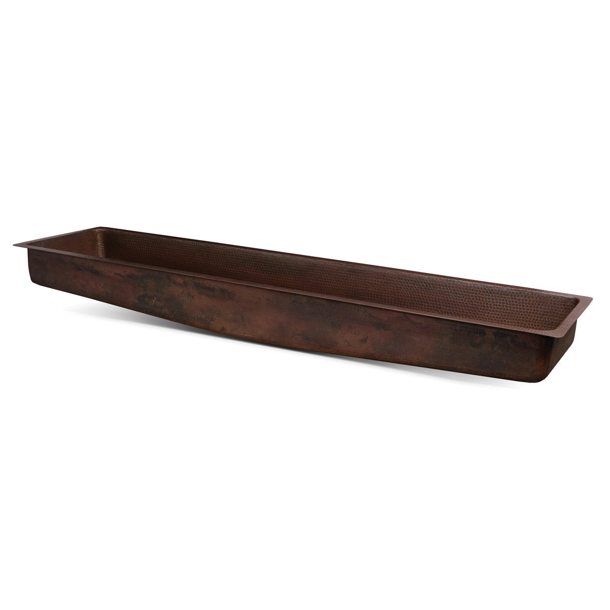 Premier Copper Products 60 Rectangle Under Counter Hammered Copper Bathroom Sink