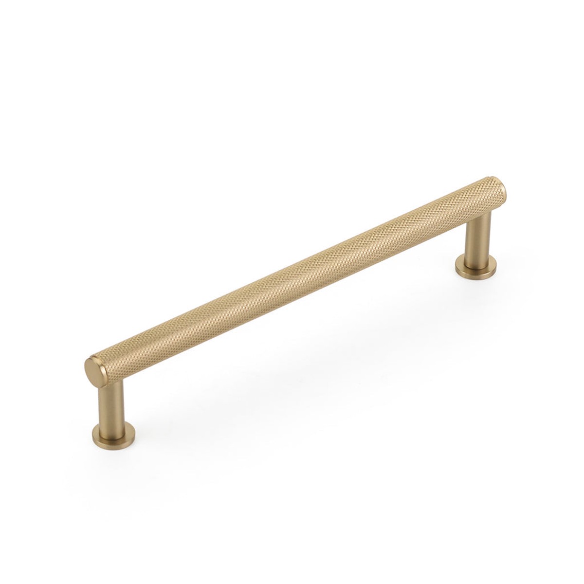 Pub House Knurled Cabinet Pull Handle - Cabinet Mount - 6 BrassSatin Brass