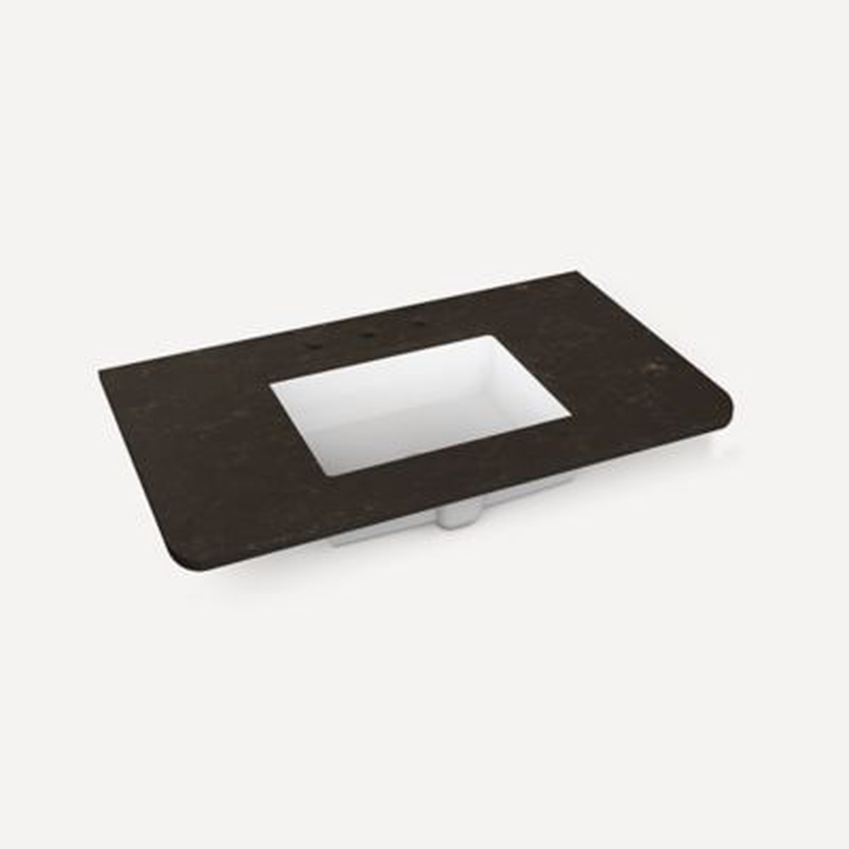 Robern TA36UCO97-8CS6 Quartz Stone Vanity Top 36 x 1-18 x 23 Center Undercounter Sink Calypso Three Hole for Helden