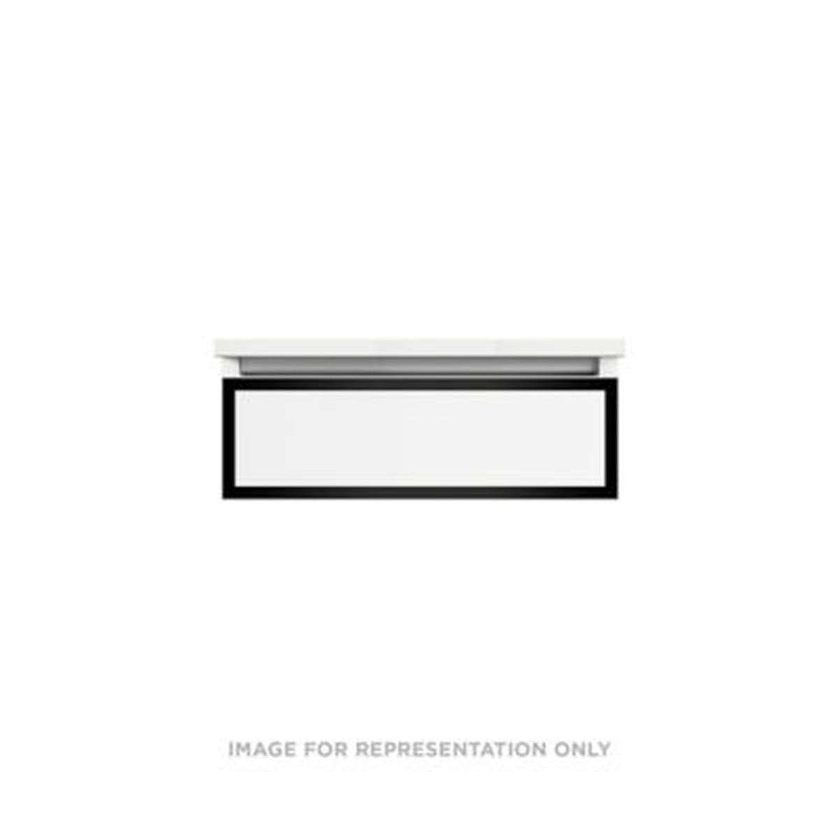 Robern VP24H1D21F19S83 Modular Vanity 24 x 7-12 x 21 Satin White Matte Black Frame Full Drawer Selectable Night Light 2700K4000K Temperature (WarmCool Light)