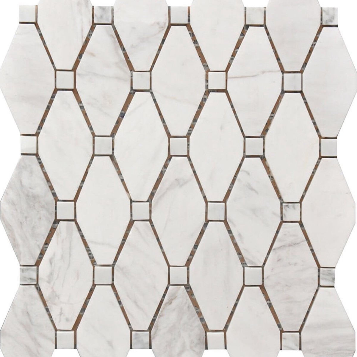 Rockart Large Rhombus Mosaic Wall Tile - Wall Or Floor Mount - 12 x 12 PorcelainPolished 1600 Price Per Piece