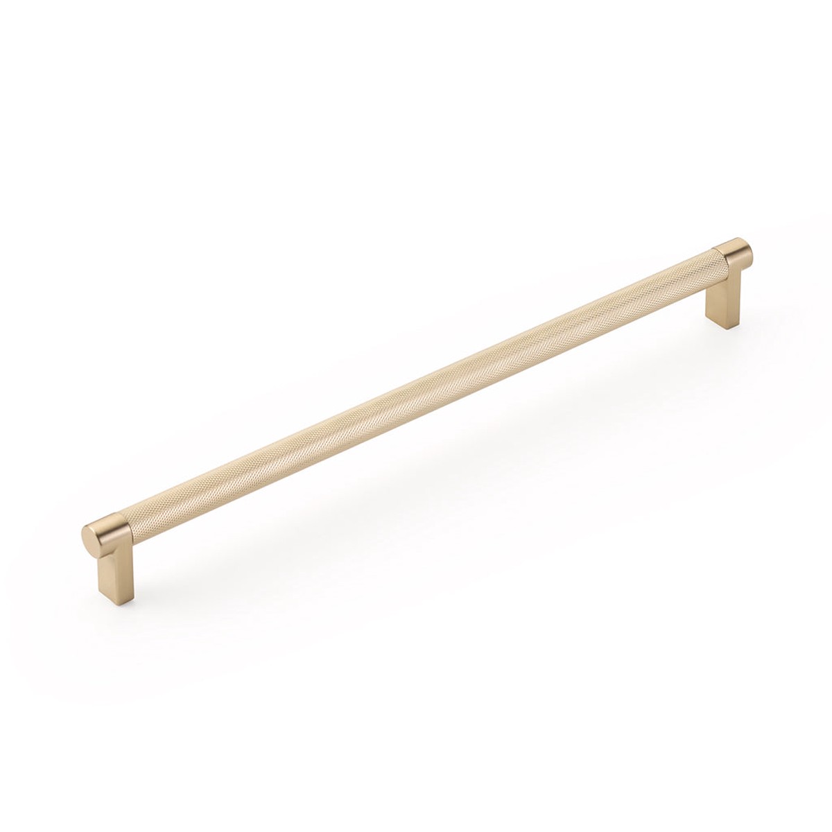 Select Stem Knurled Bar Cabinet Pull Handle - Cabinet Mount - 12 BrassSatin Brass