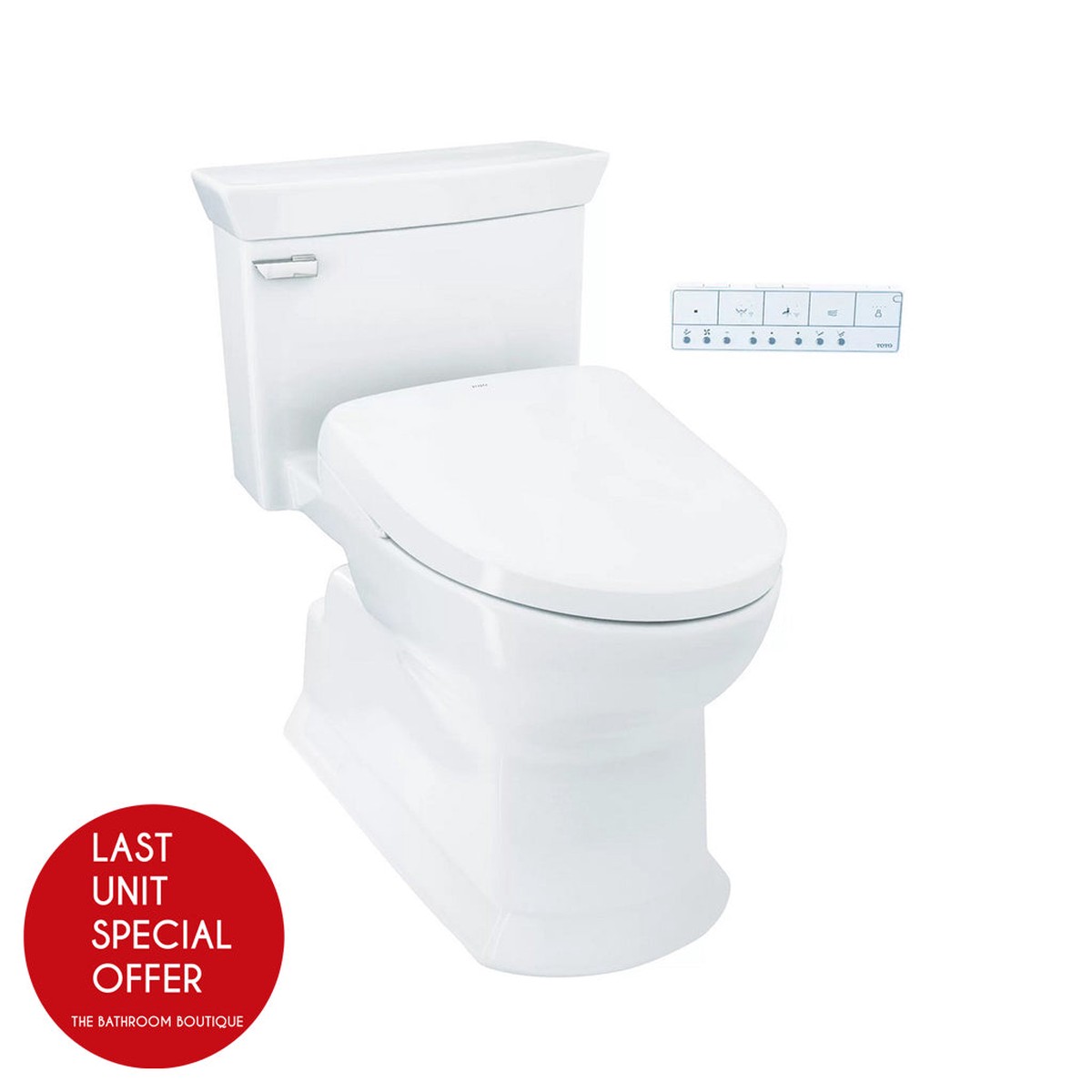 Soire Washlet S7A Classic Complete Auto Flush One Piece Toilet with Smart Bidet Seat - Floor Mount - 18 Vitreous ChinaCotton - Last Unit Special Offer