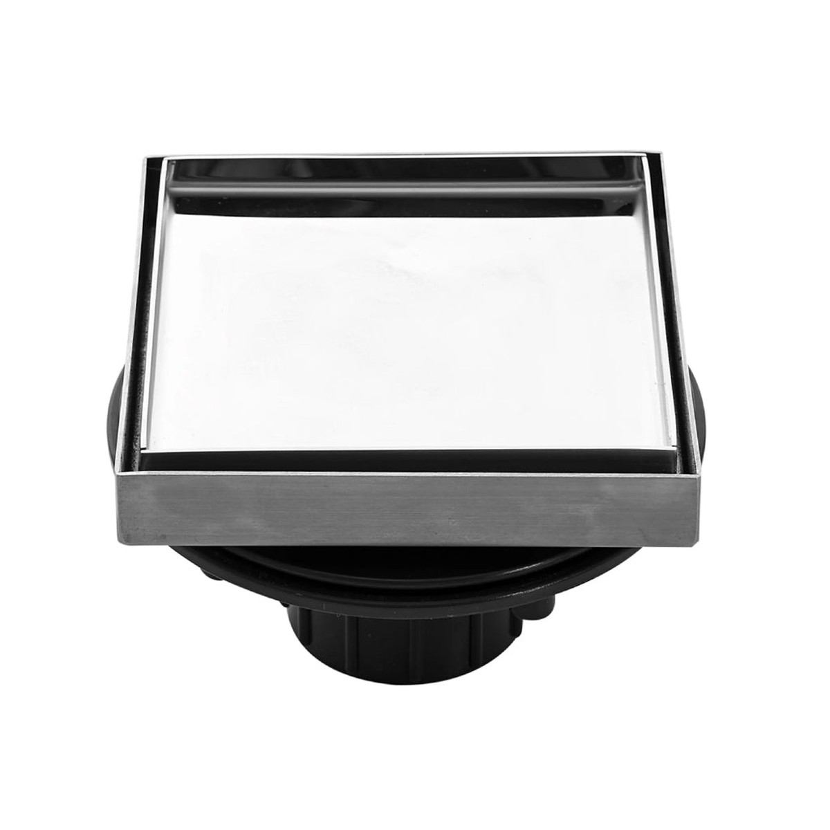 Square Linear Shower Drain - Floor Mount - Stainless SteelTile
