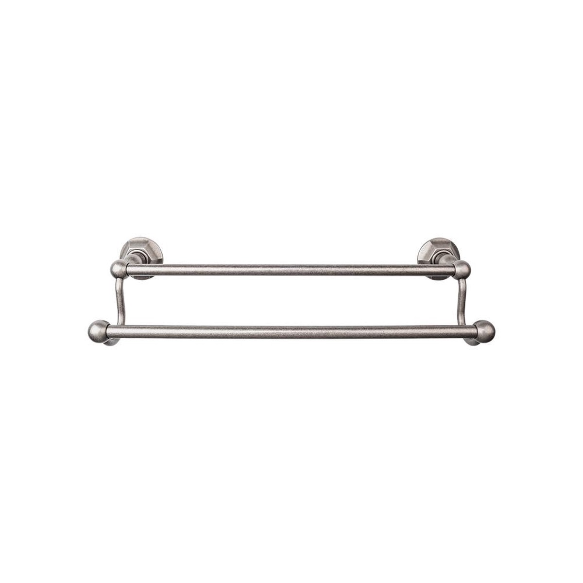 Top Knobs Edwardian Double Bath Towel Bar - Hex Backplate
