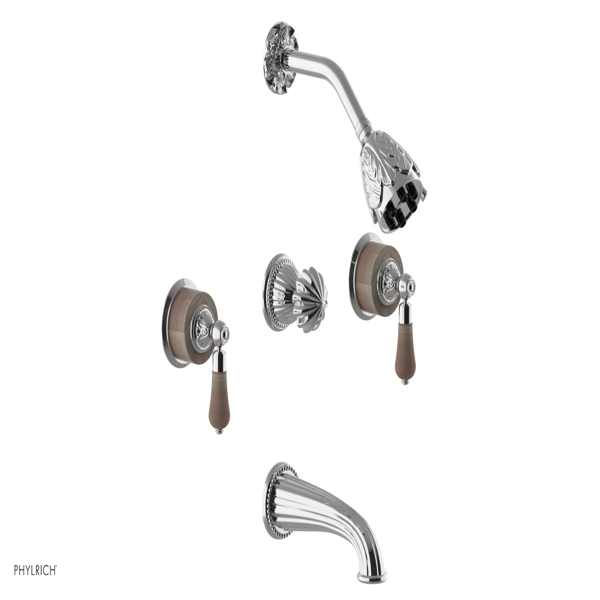 VERSAILLES Three Handle Tub and Shower Set - Pink Onyx K2243