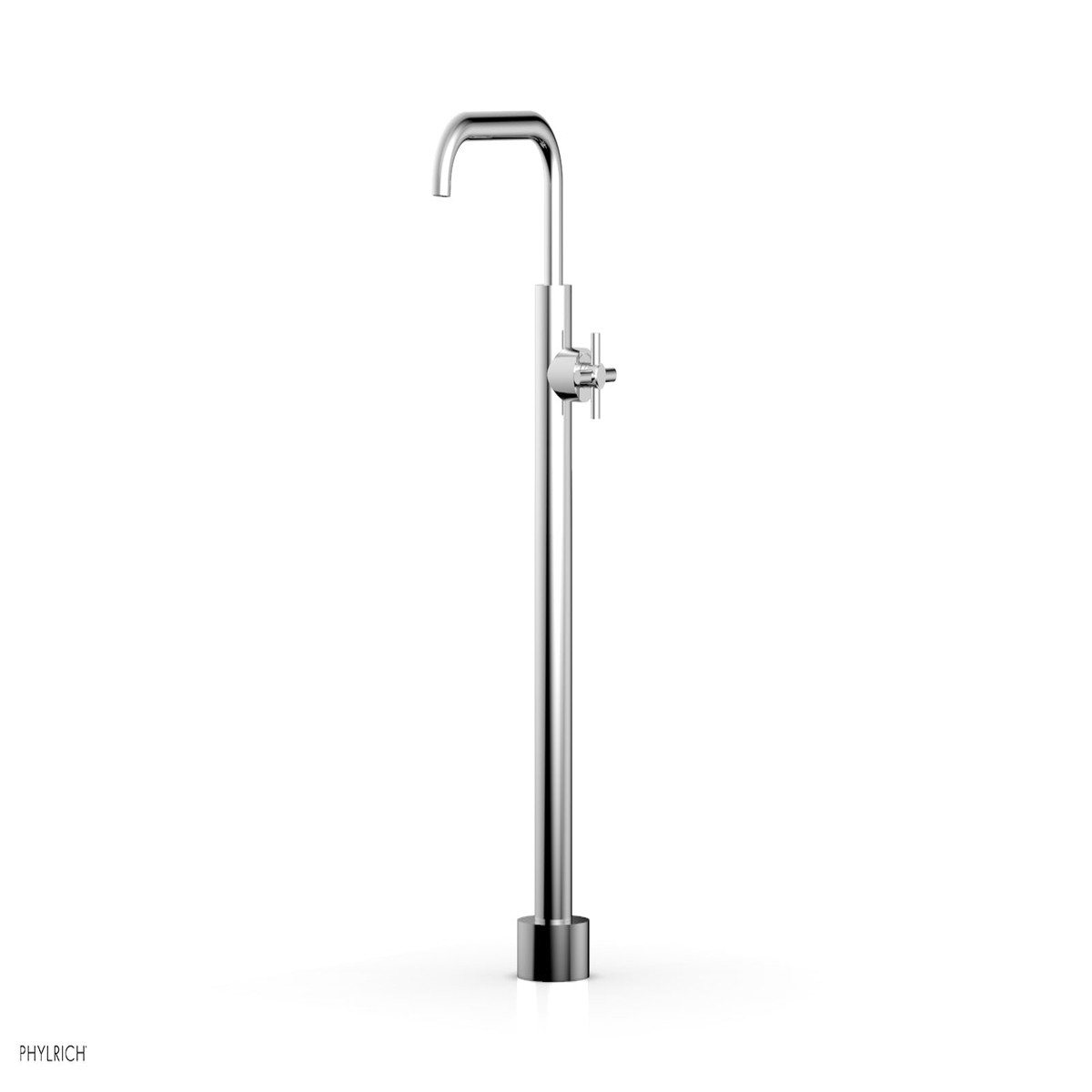 BASIC Low Floor Mount Tub Filler - Cross Handle D131-45-04