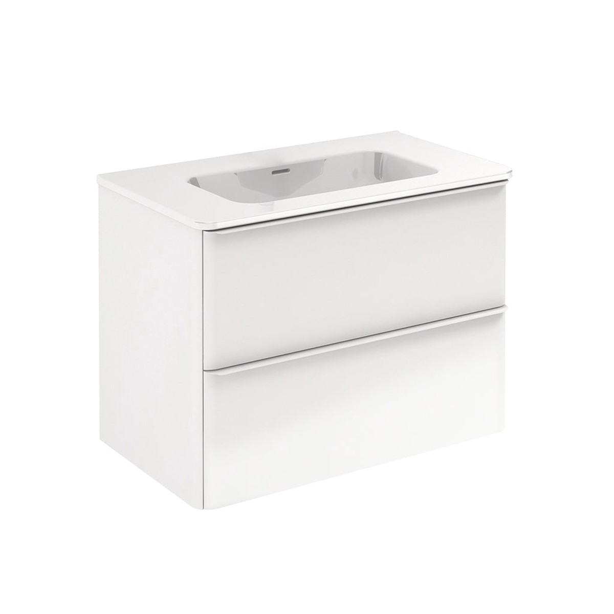 Dai 2 Drawers Bathroom Vanity with Ceramic Single Sink - Wall Mount - 32 MdfGloss White