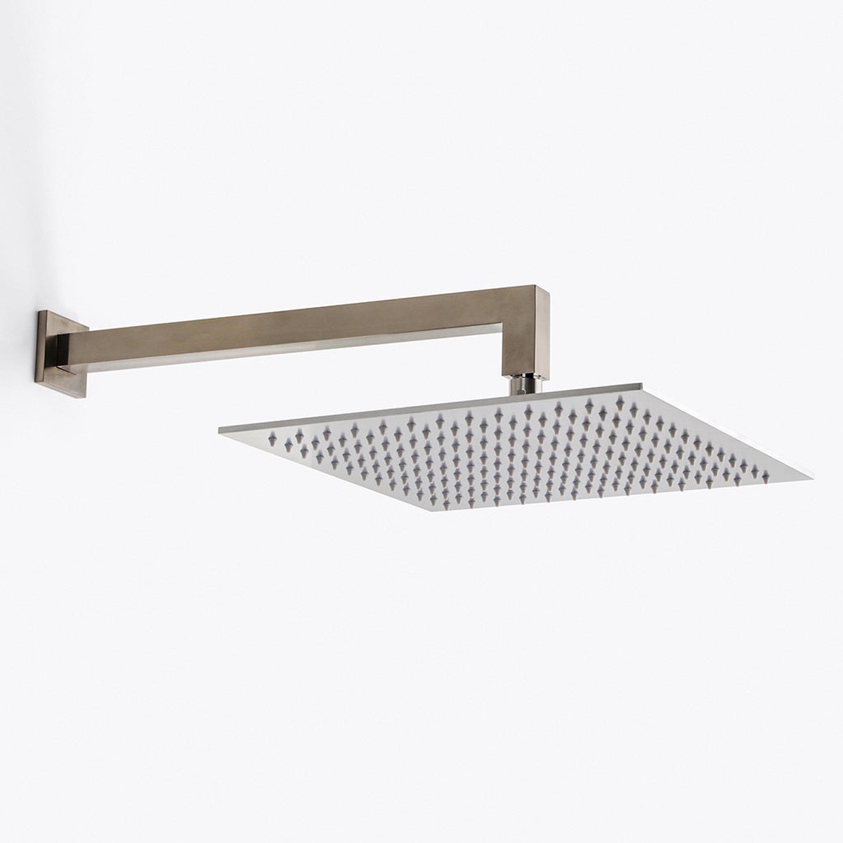Devon Complete Square Shower Head - Wall Mount - 12 BrassBrushed Nickel