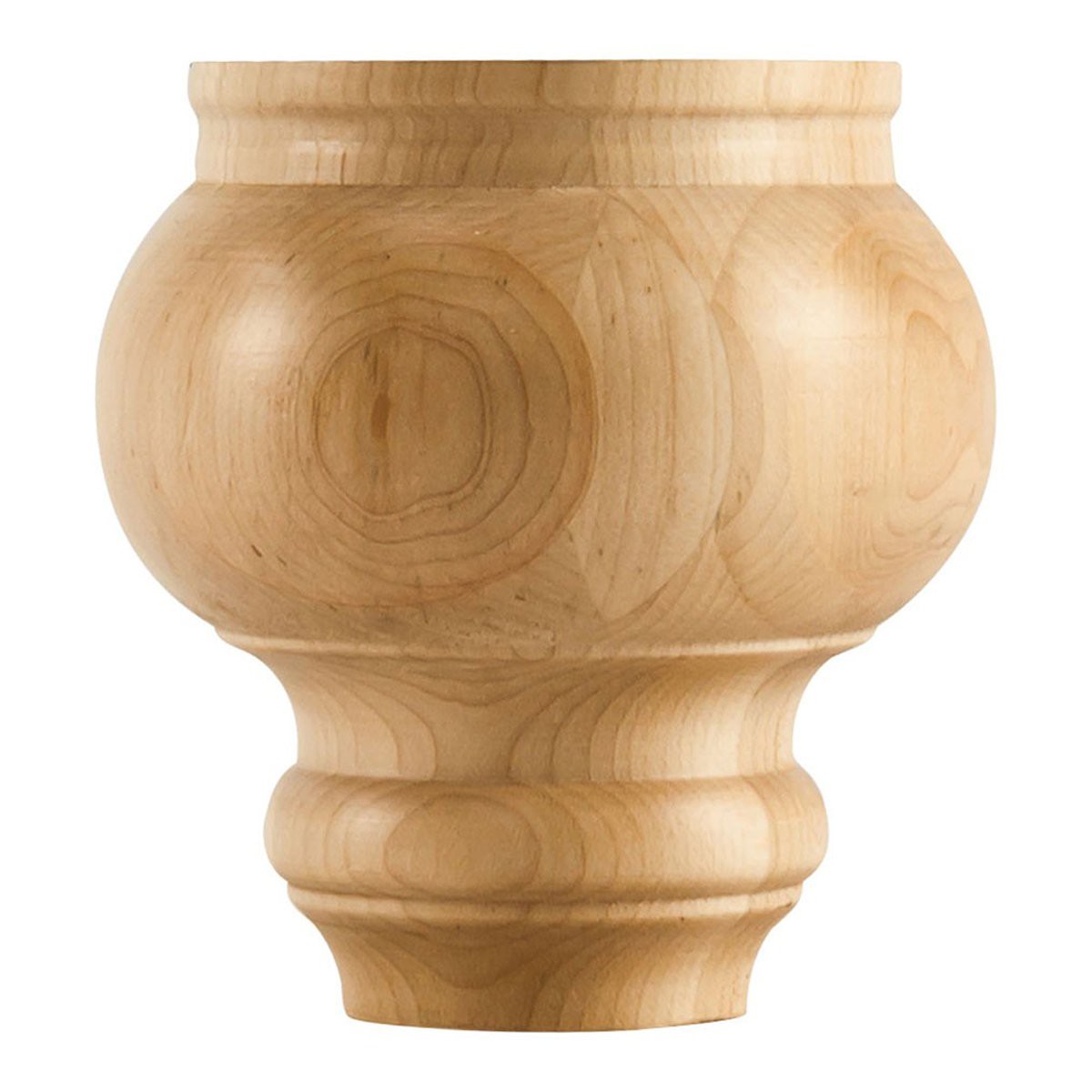 Hardware Resources 4-12 x 4-12 Rubberwood Turned Transitional Bun Foot