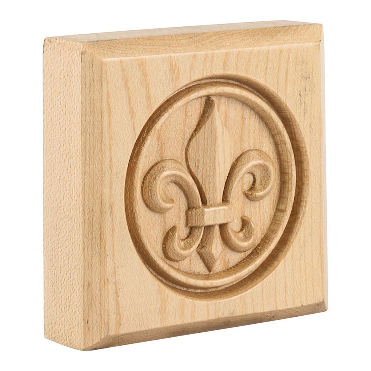 Hardware Resources Rubberwood Fleur-de-Lis Rosette Moulding