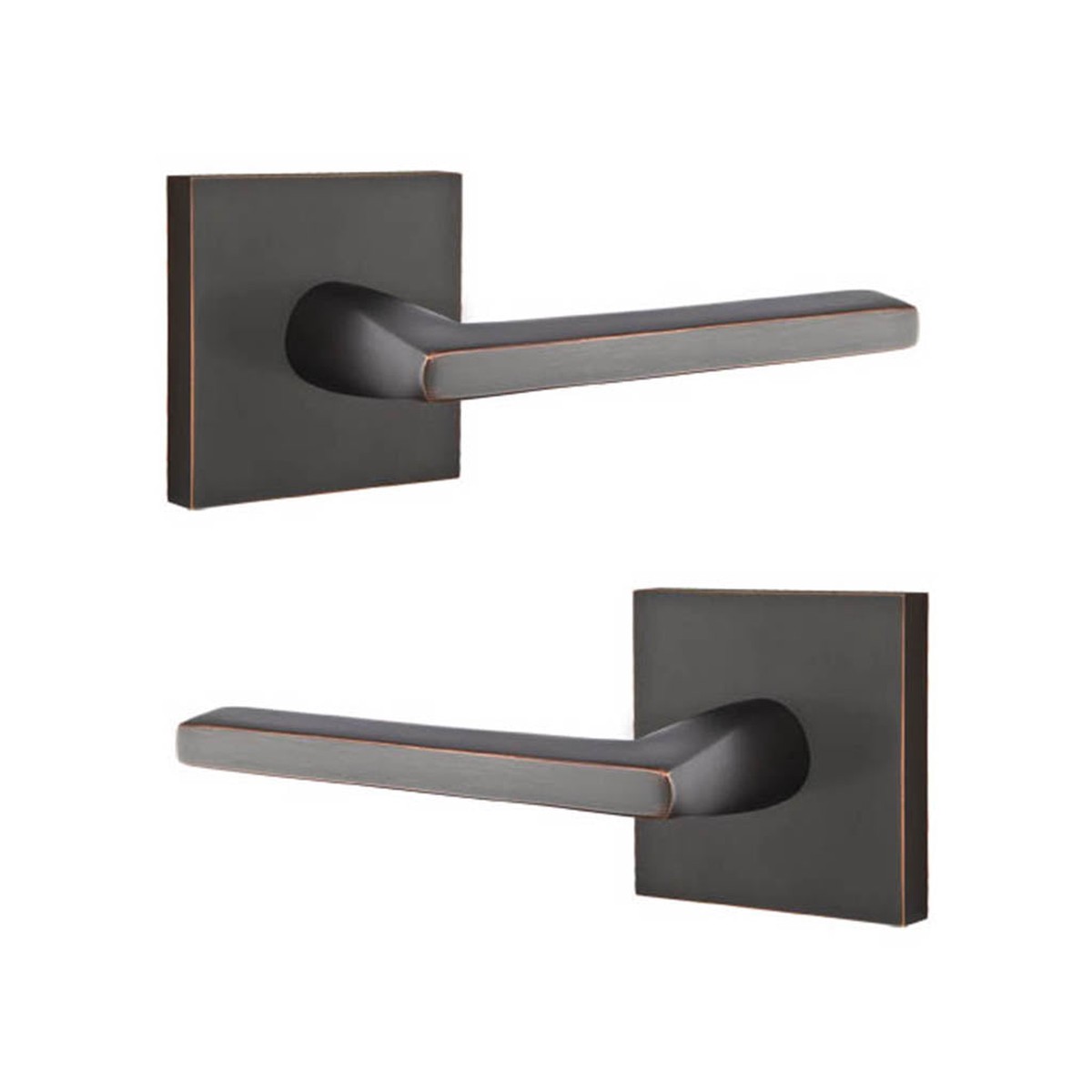 Helios Lever Square Concealed Passage Door Leverset - Door Mount - 6 BrassOil Rubbed Bronze