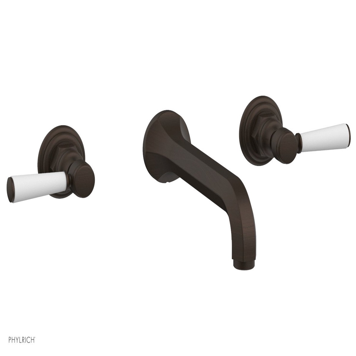 HEX TRADITIONAL Wall Tub Set - Satin White Lever Handles 500-57