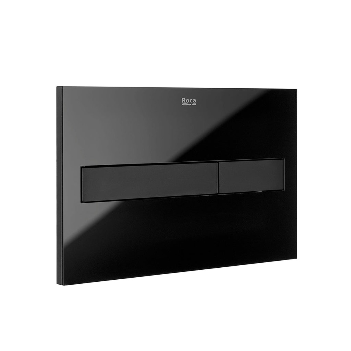 In-Wall PL7 Dual Toilet Flush Plate - Wall Mount - 10 GlassGlossy Black