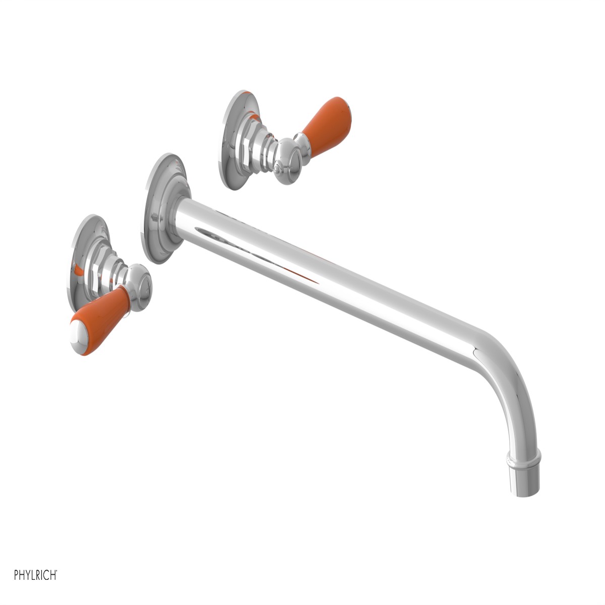 JAMESTOWN Wall Tub Set - 14 Spout - Lever Handle with Orange Accents 165-57-14