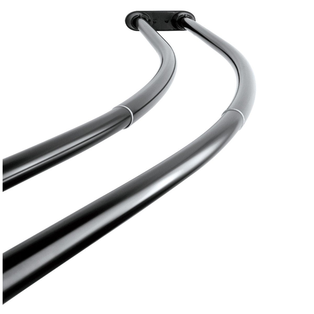 Kingston Brass Stainless Steel Adjustable Double Curved Shower Rod in Black
