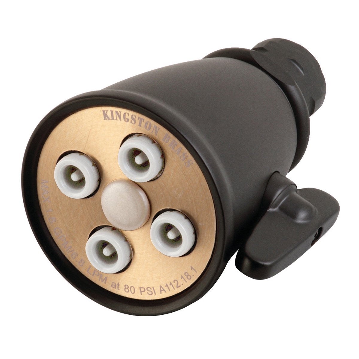Kingston Brass Victorian Adjustable Jet Spray Shower Head in Matte Black