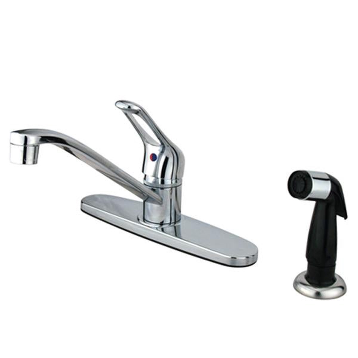 Kingston Brass Water Saving Wyndham Centerset Kitchen Faucet with Single Loop Handle and Side Sprayer