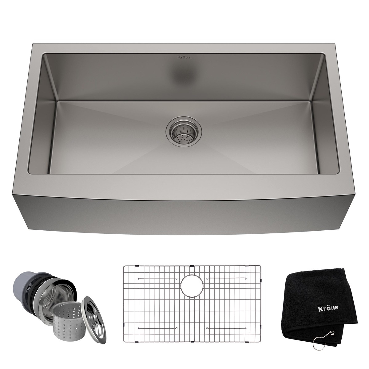 KRAUS Standart PRO 36 16 Gauge Single Bowl Stainless Steel Farmhouse Kitchen Sink
