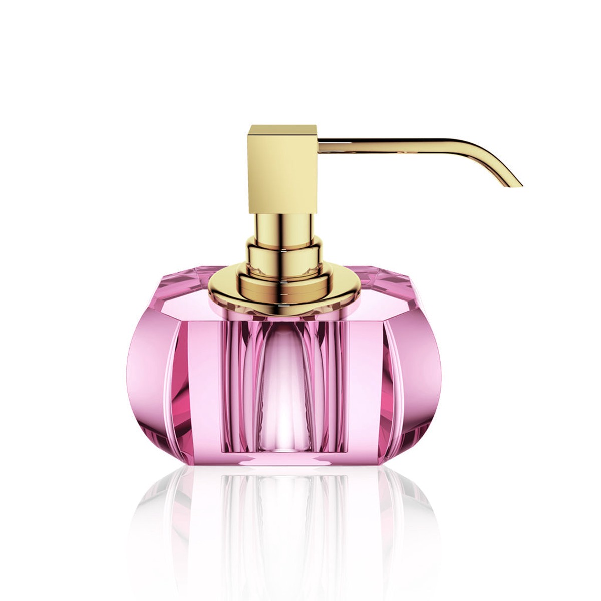 Kristall Soap Dispenser - Free Standing - 5 BrassGlassPinkGold