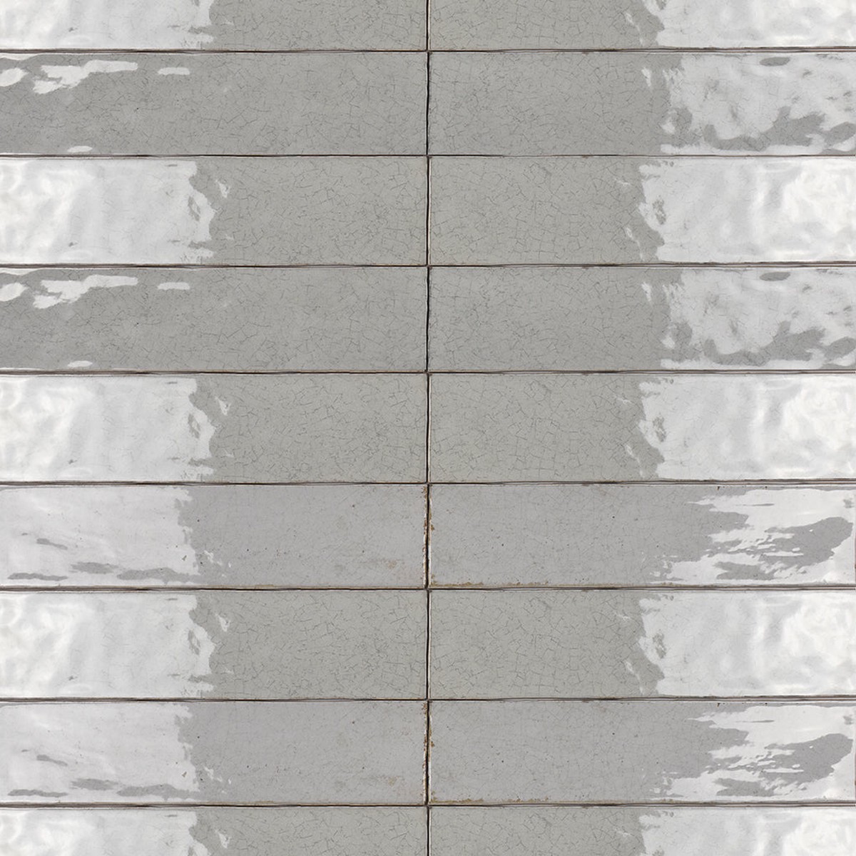 Maiolica Tender Gray Crackled Wall Tile - Wall Mount - 3 x 12 CeramicGray