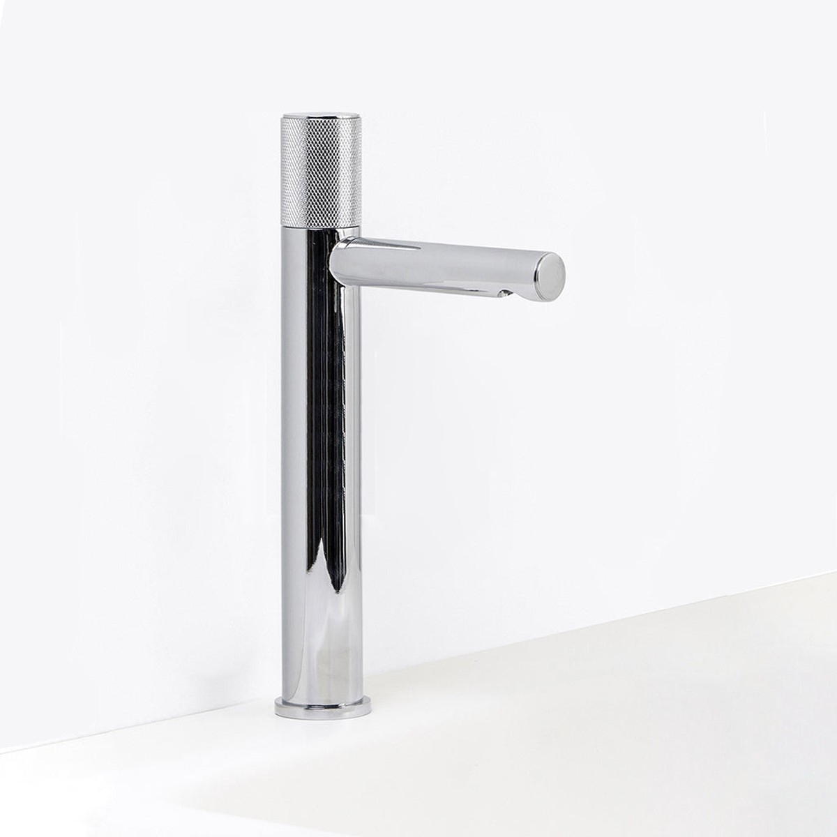 Metro Knurled Short Spout Bathroom Faucet - Vessel - 12 BrassPolished Chrome